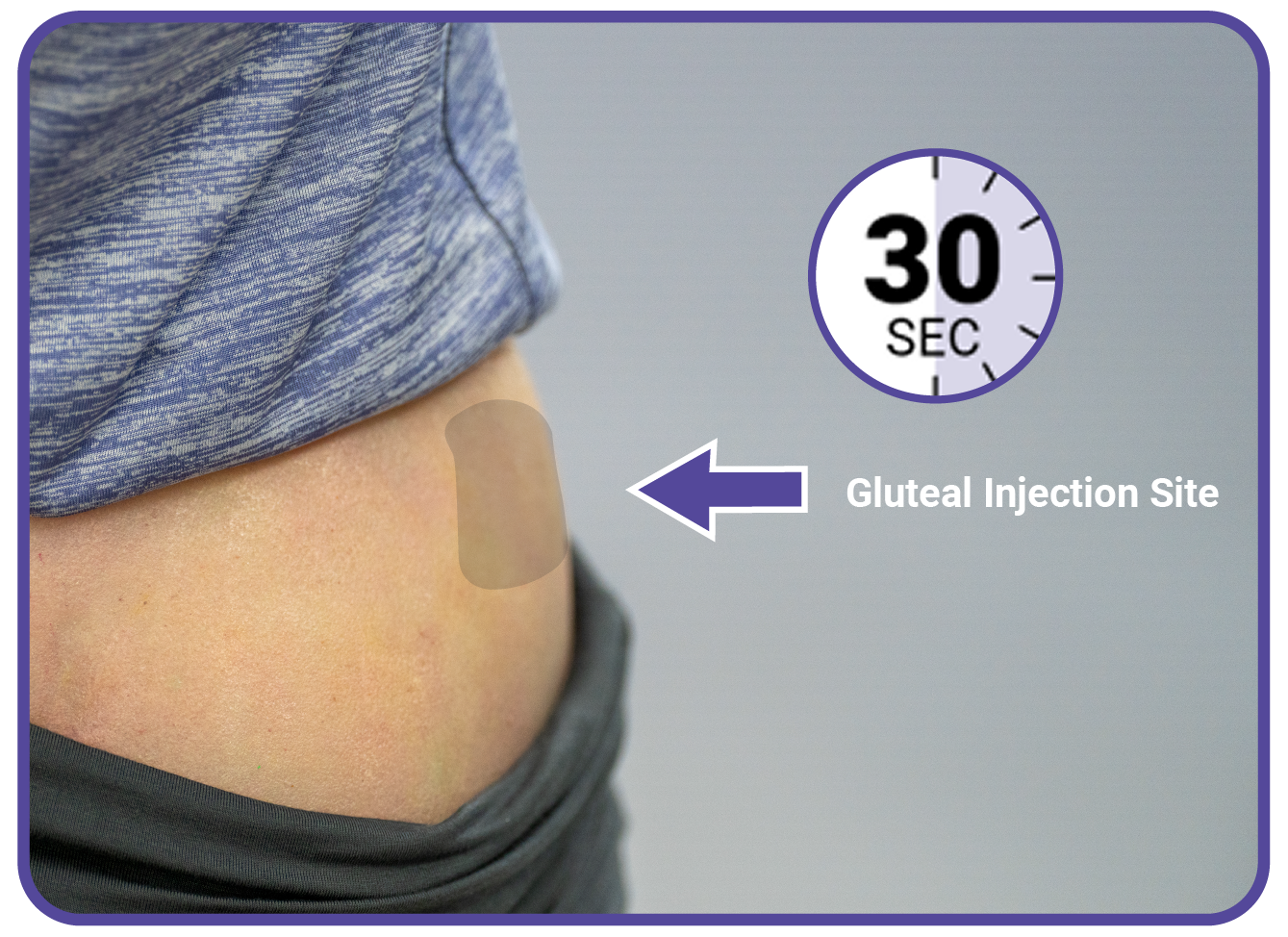 Inject for about 30 seconds